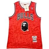 Баскетбольная Джерси Bape X Mitchell And Ness Chicago Bulls №23 Michael Jordan "Red"