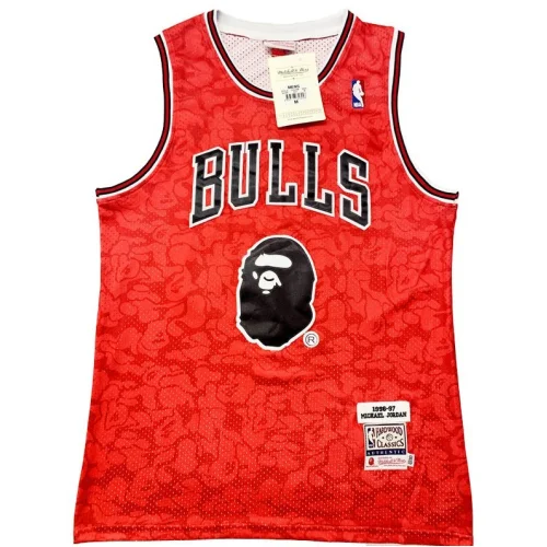 Баскетбольная Джерси Bape X Mitchell And Ness Chicago Bulls №23 Michael Jordan "Red"