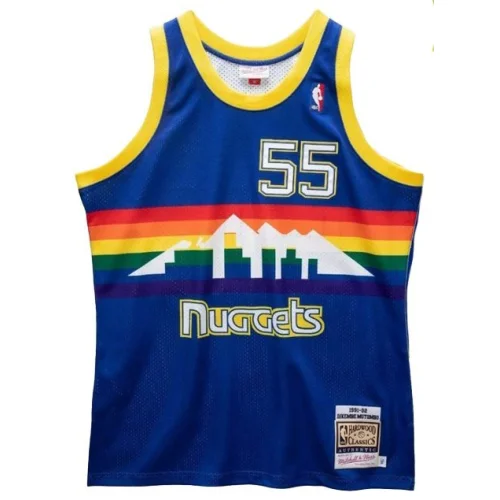 Баскетбольная Джерси Mitchell And Ness Denver Nuggets №55 Dikembe Mutombo "Blue"