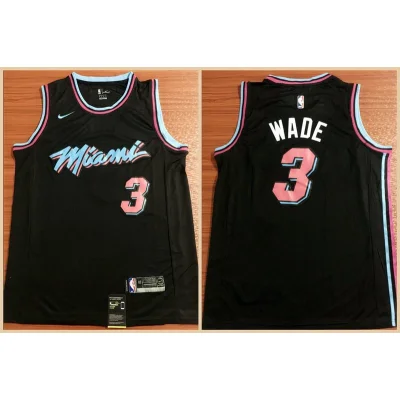 Баскетбольная Джерси Nike Miami Heat 18-19 №3 Dwyane Wade "Black" фото № 2