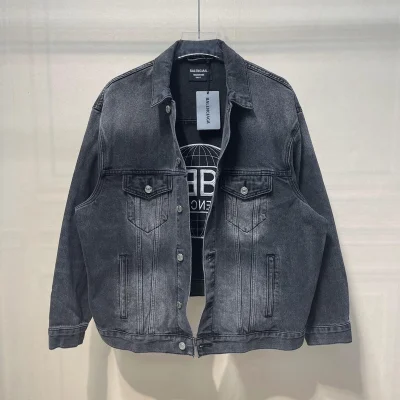 Джинсовая Куртка Balenciaga Logo Reflection "Gray" фото № 7