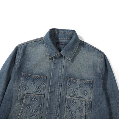 Джинсовая Куртка Louis Vuitton With Logos - ZIP "Blue" фото № 8