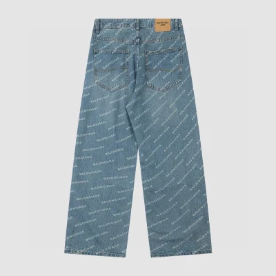 Джинсы Balenciaga Wide With Text Print "Blue" фото № 2