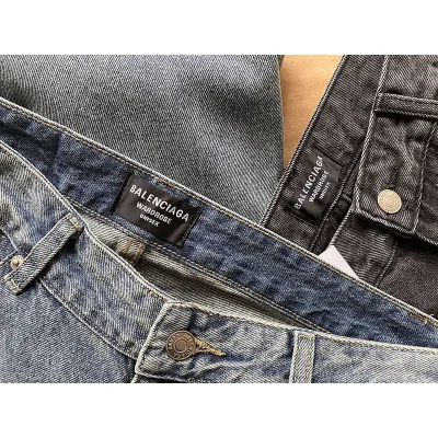 Джинсы Balenciaga X Adidas With White Stripes "Blue" фото № 4