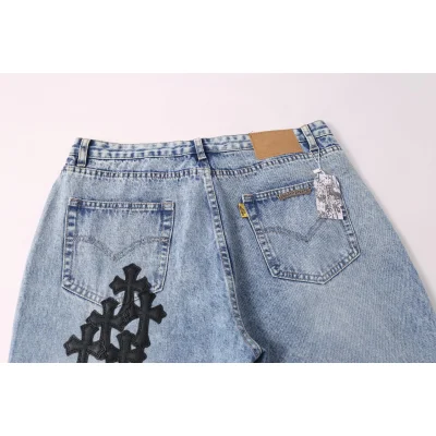 Джинсы Gallery Dept x Chrome Hearts Black Cross "Blue Denim/White Line" фото № 6