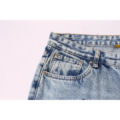 Джинсы Gallery Dept x Chrome Hearts Black Cross "Blue Denim/White Line" фото № 3