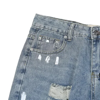Джинсы Gallery Dept. LA Flare Distressed Splash "Light Blue" фото № 4