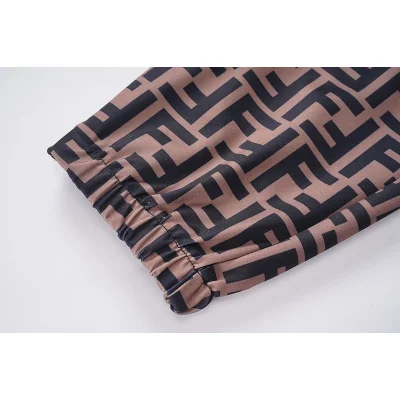 Штаны Fendi Print With The Letter F "Brown/Black" фото № 3