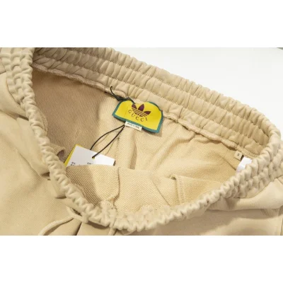 Штаны Gucci X Adidas Solid Color With Logo Reflection "Beige" фото № 2