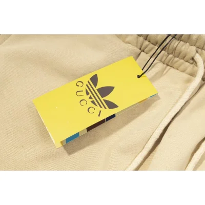 Штаны Gucci X Adidas Solid Color With Logo Reflection "Beige" фото № 6