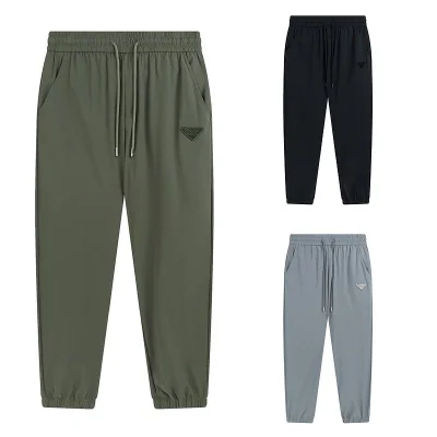 Штаны Prada With Triangular Insert Logo "Khaki" фото № 3