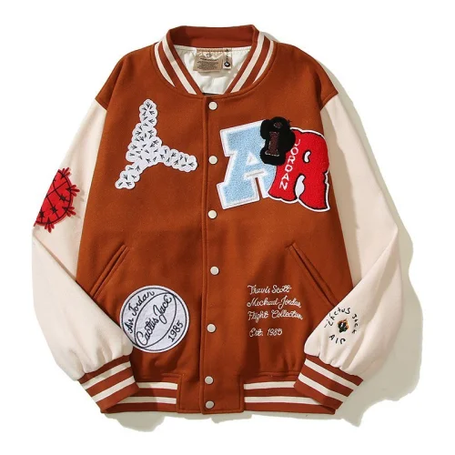 Бомбер Four Caccus X Cactus Jack Merch X Air Jordan With Logo "Brown/Beige"