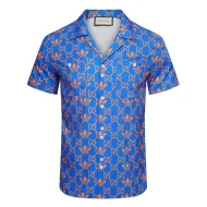 Рубашка Gucci Trefoil And Logo Print With Dots "Blue"