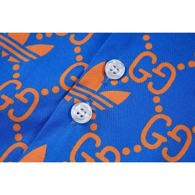 Рубашка Gucci Trefoil And Logo Print With Dots "Blue" фото № 3