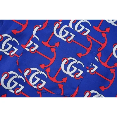 Рубашка Gucci Anchor Prints "Blue" фото № 4