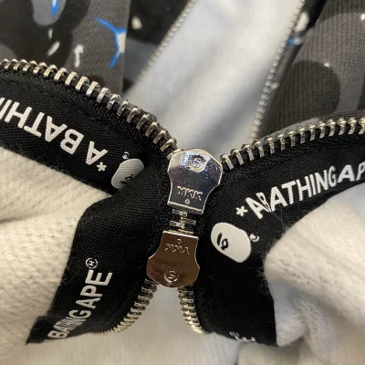 Худи A Bathing Ape Imitation Of A Double Hood "Black/Gray" фото № 2