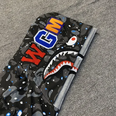 Худи A Bathing Ape Imitation Of A Double Hood "Black/Gray" фото № 3