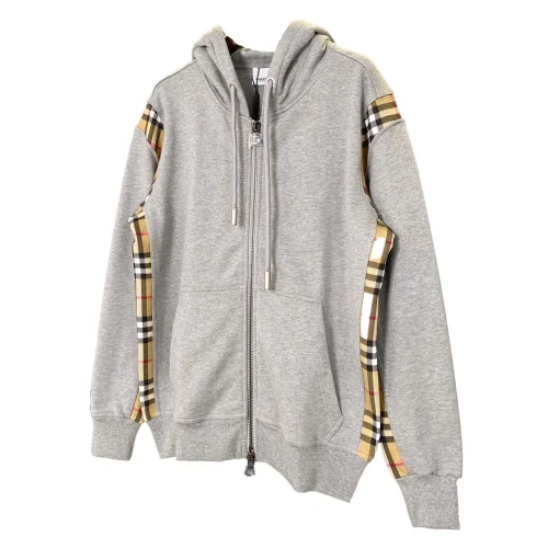 Худи Burberry Checked Print On The Sides "Gray"