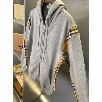 Худи Burberry Checked Print On The Sides "Gray" фото № 6