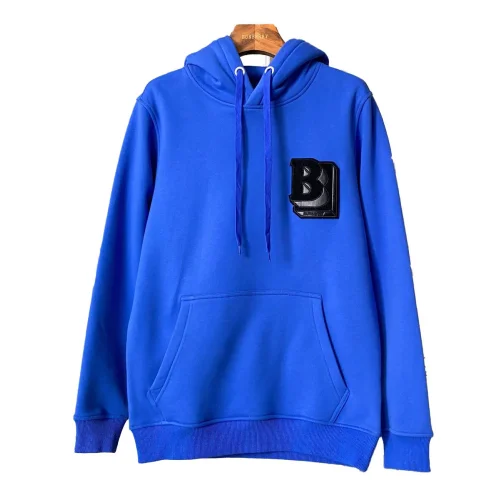 Худи Burberry Frontside Fur Logo Black Stripe BT "Blue"