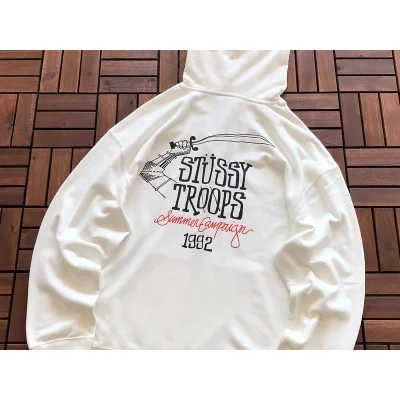 Худи Stussy Inscription Stussy Troops And Saber Print "White" фото № 2