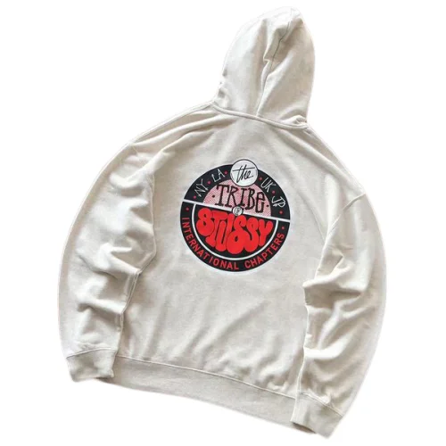 Худи Stussy Colorful Circle With Logo And Inscription Inside Back "White"