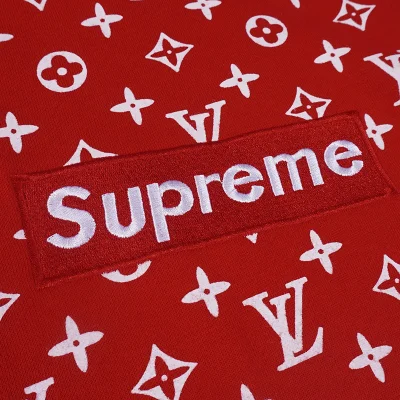 Худи Supreme With Louis Vuitton Emblems "Red" фото № 4