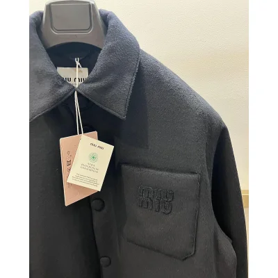 Куртка-рубашка Miu Miu Blank "Navy Blue" фото № 4