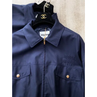 Куртка Miu Miu Frontside Two Pockets Blue Logo Miu Miu "Blue" фото № 3