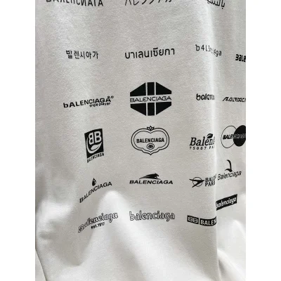 Лонгслив Balenciaga With Print Of Small Logos "White" фото № 2