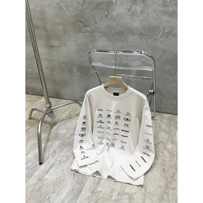 Лонгслив Balenciaga With Print Of Small Logos "White" фото № 7