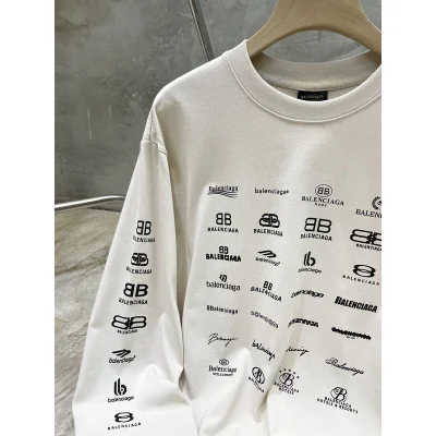 Лонгслив Balenciaga With Print Of Small Logos "White" фото № 8