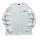 Лонгслив Chrome Hearts Patterns And Brand Logo "White"