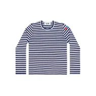 Лонгслив Comme des Garçons Play Heart Minecraft "Navy Blue"