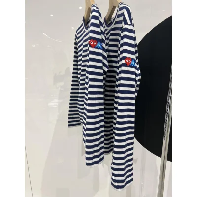 Лонгслив Comme des Garçons Play Heart Minecraft "Navy Blue" фото № 3