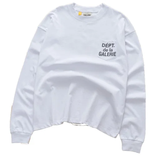 Лонгслив Gallery Dept With Text Logo And Pocket "White"