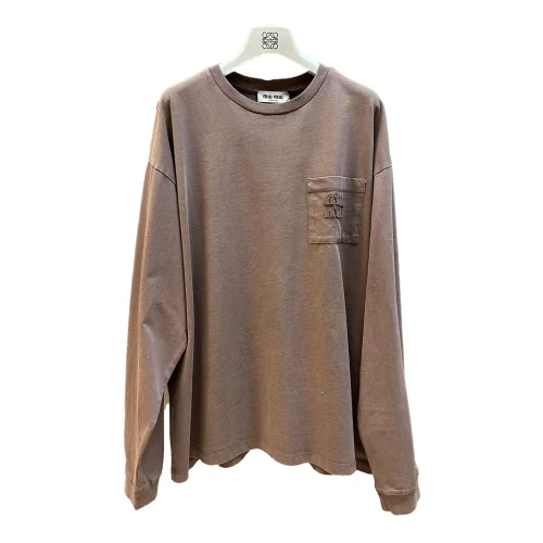 Лонгслив Miu Miu Frontside Brown Logo Miu Miu On The Pocket "Brown"