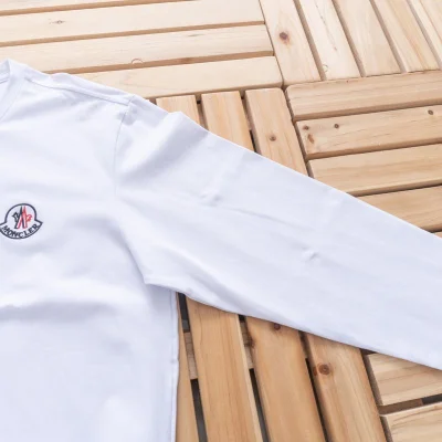 Футболка Moncler Long Sleeves Small Brand Logo "White" фото № 3