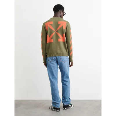 Лонгслив Off White Striped Sleeves "Brown" фото № 3