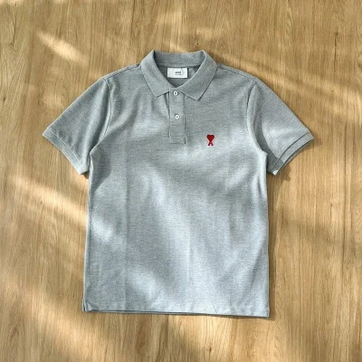 Поло Amiri The Red Letter Is The Heart "Gray" фото № 2