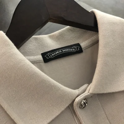 Поло Chrome Hearts With Fabric Logo "White" фото № 3