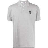 Поло Comme des Garcons Play Double Red Heart "Gray"