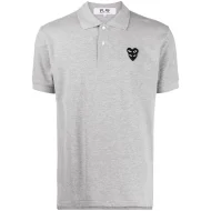 Поло Comme des Garcons Play Double Red Heart "Gray"