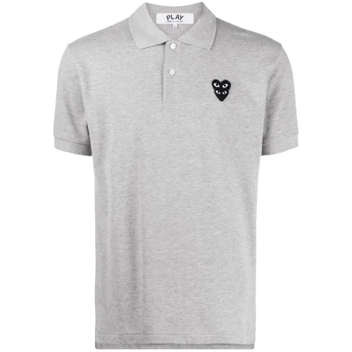 Поло Comme des Garcons Play Double Red Heart "Gray"