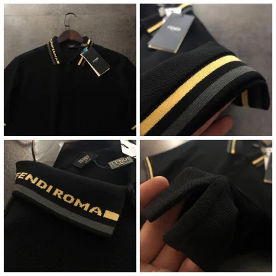 Поло Fendi With Yellow Lines "Black" фото № 2