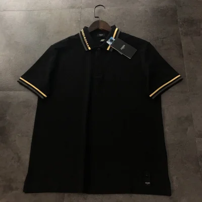 Поло Fendi With Yellow Lines "Black" фото № 9