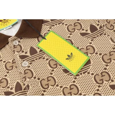 Поло Gucci X Adidas Brand Print "Brown" фото № 8