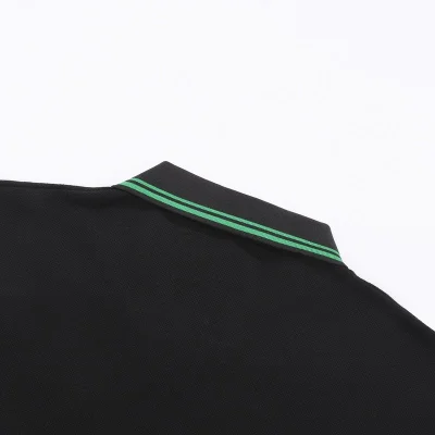 Поло Gucci Green Logo On The Pocket "Black" фото № 2