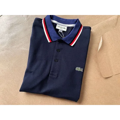 Поло Lacoste With Stripes Along The Contour "Blue" фото № 3