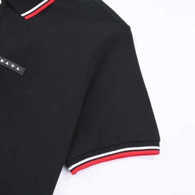 Поло Prada With Black Text Stripe "Black" фото № 5
